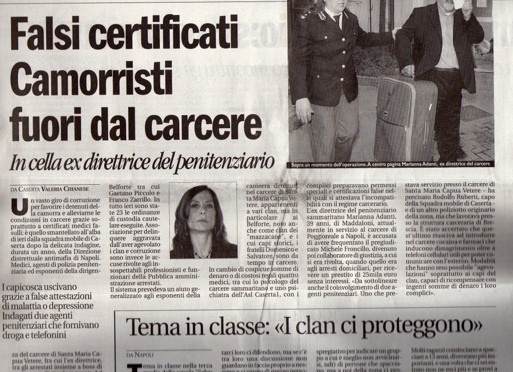 Falsi certificati. Camorristi fuori dal carcere