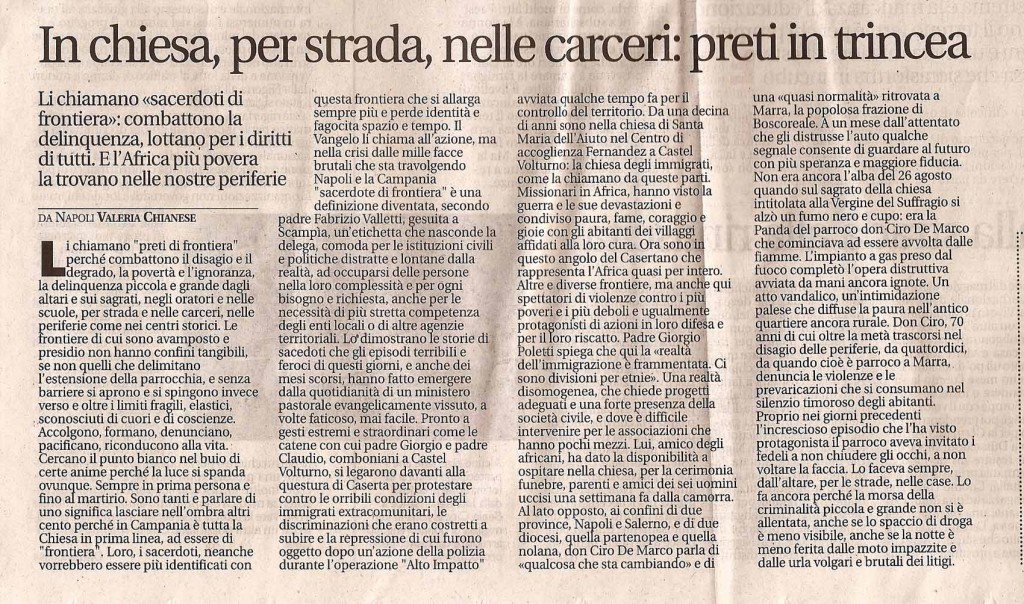 In chiesa, per strada, nelle carceri: preti in trincea