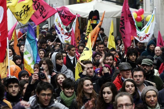 Gli studenti a Milano contro le mafie