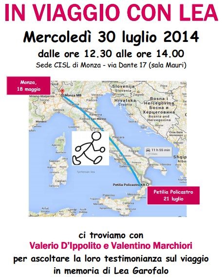 In viaggio per Lea Garofalo: il racconto di una esperienza di memoria e impegno