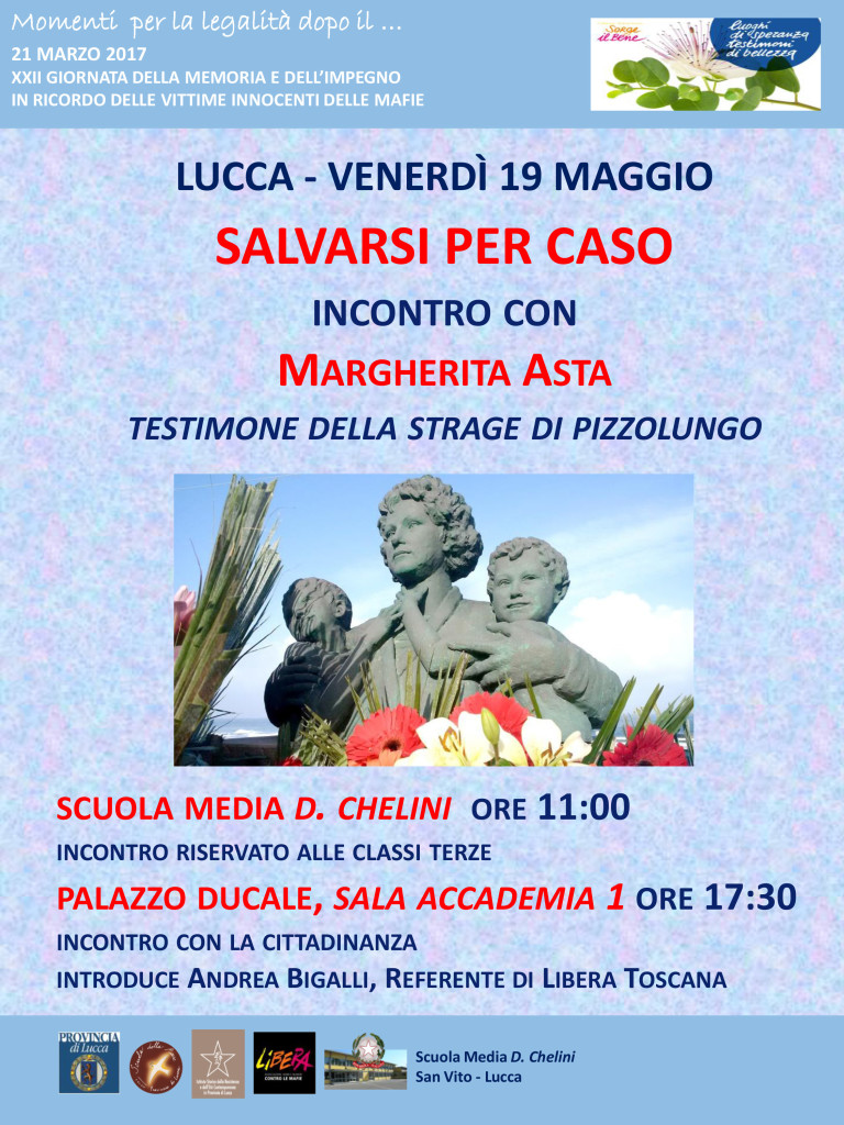 Lucca 19 maggio, incontro con Margherita Asta