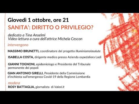 Raccontiamoci le mafie 2020. Day 5. Sanità: diritto o privilegio?