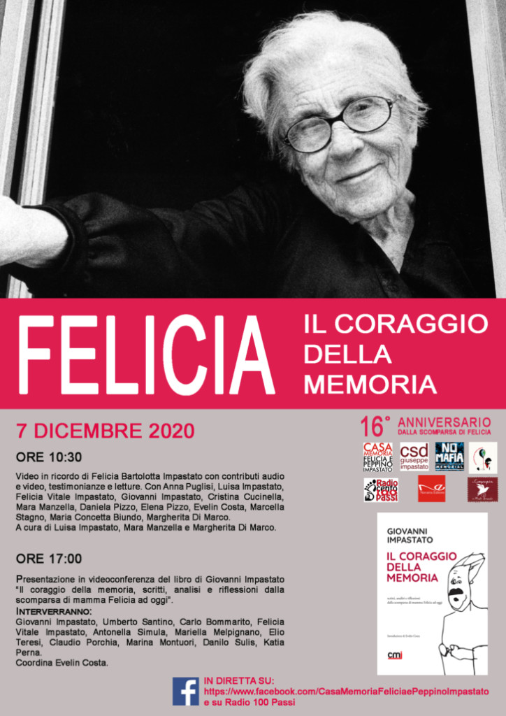 “Felicia, il coraggio della memoria”, 16° anniversario il 7 dicembre
