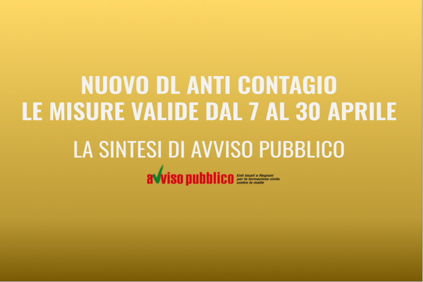 Il nuovo decreto anti contagio nella sintesi di Avviso Pubblico
