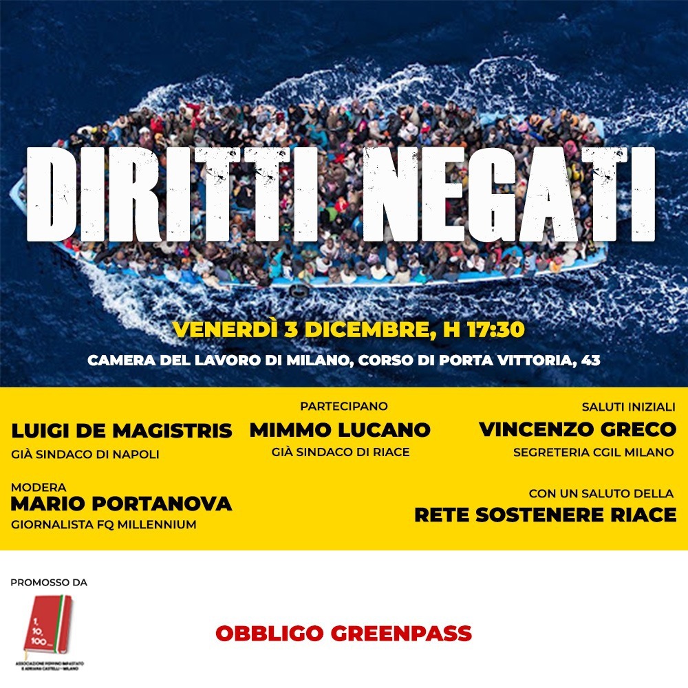 Milano, 3 dicembre: “Diritti negati” con Mimmo Lucano