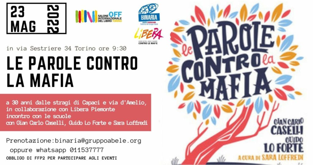 Torino 23/5: “Le parole contro la mafia”
