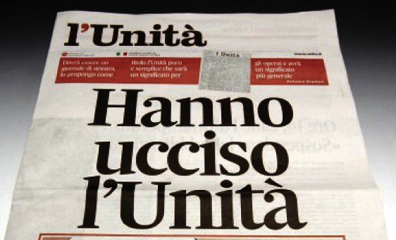 Fallimento l’Unità: «Calpestate le vite dei lavoratori e la storia del giornale»