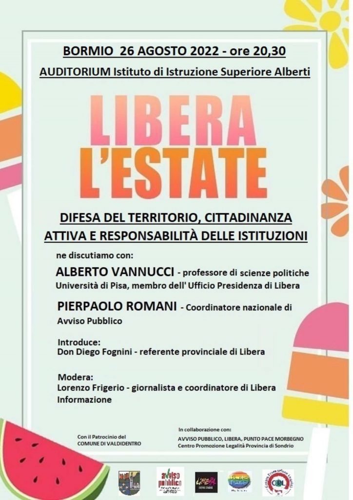 Bormio (SO) 26/8: “Difesa del territorio, cittadinanza attiva e responsabilità delle istituzioni”