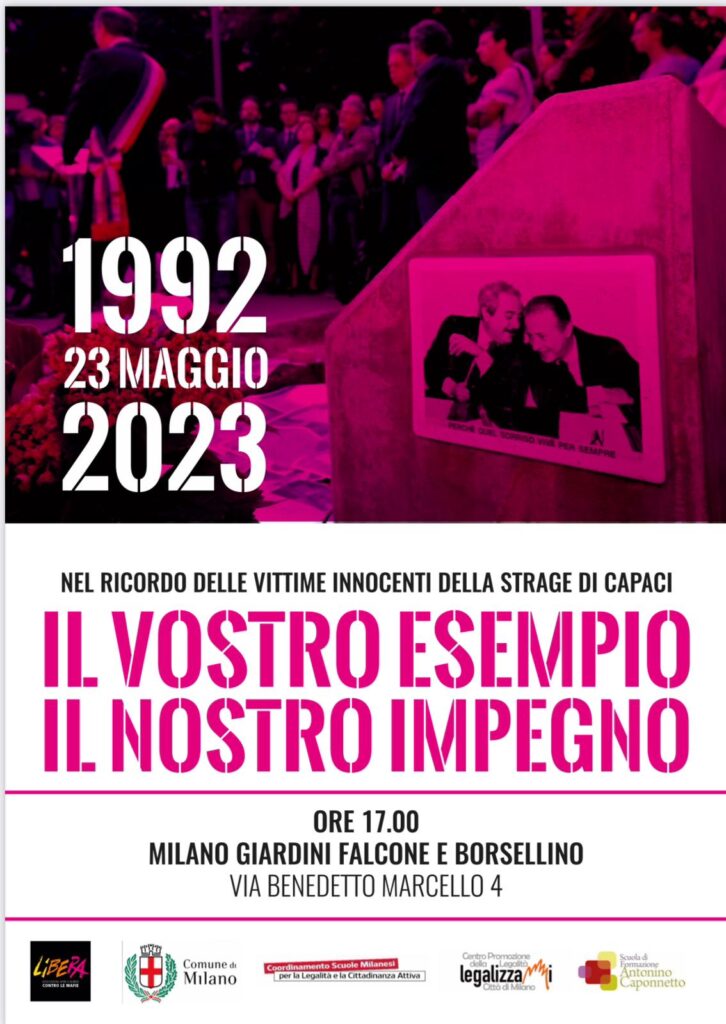 “Il vostro esempio – Il nostro impegno”, Milano ricorda le vittime della strage di Capaci