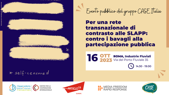 Per una rete transnazionale di contrasto alle SLAPP: contro i bavagli alla partecipazione pubblica