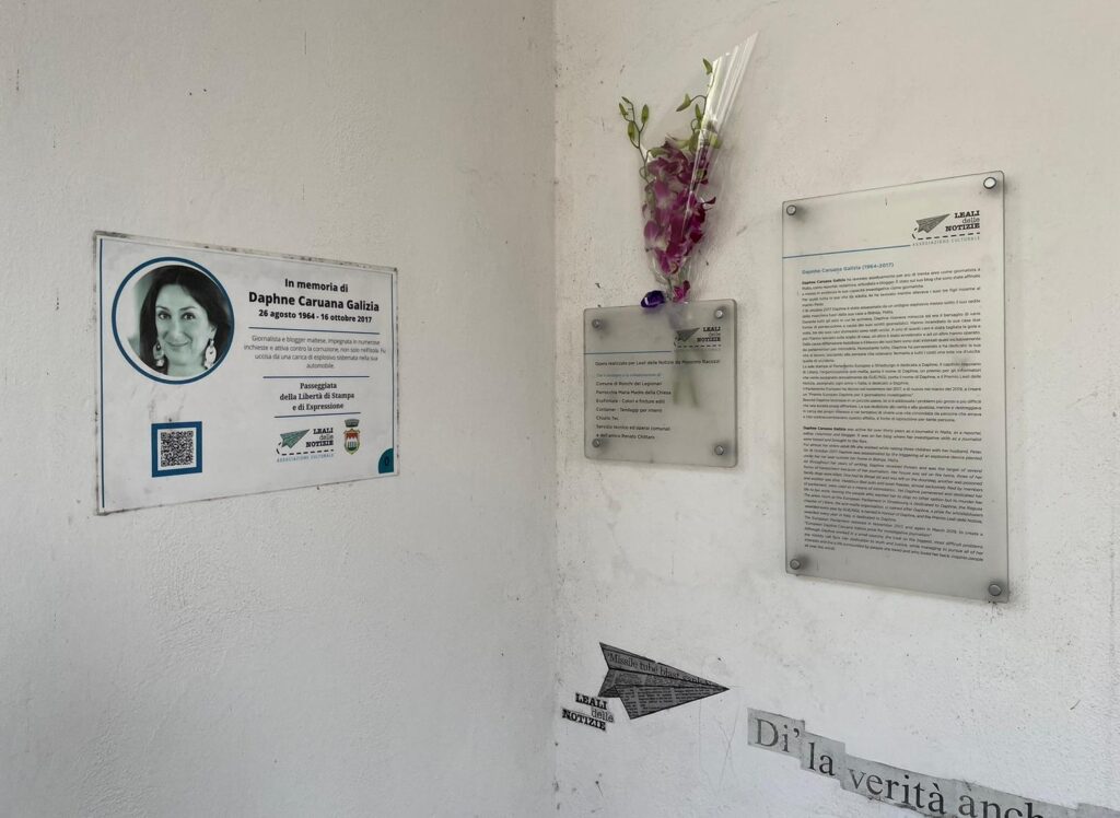 Ronchi dei Legionari (GO), cerimonia in ricordo di Daphne Caruana Galizia