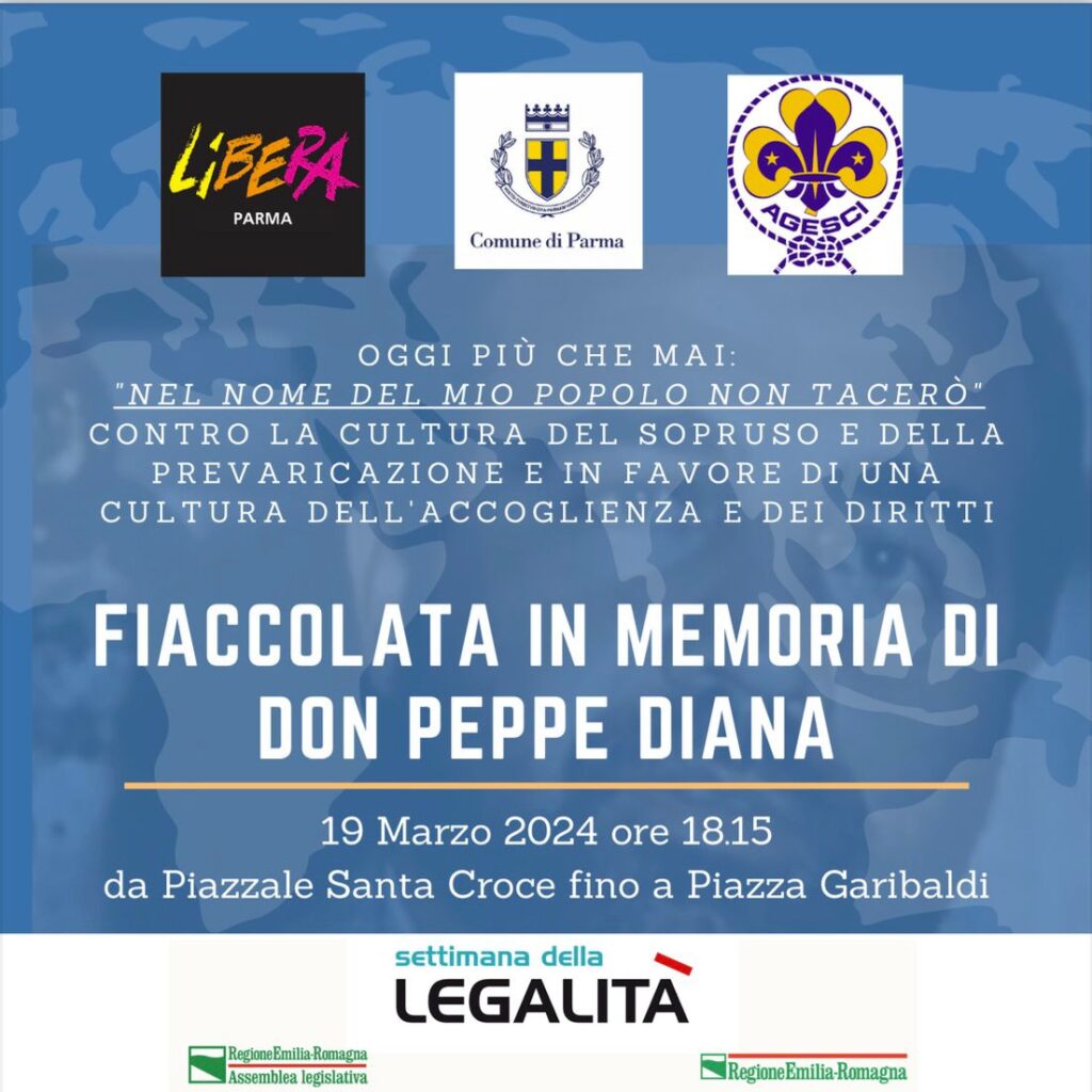 Parma martedì 19 marzo, fiaccolata in memoria di don Peppe Diana