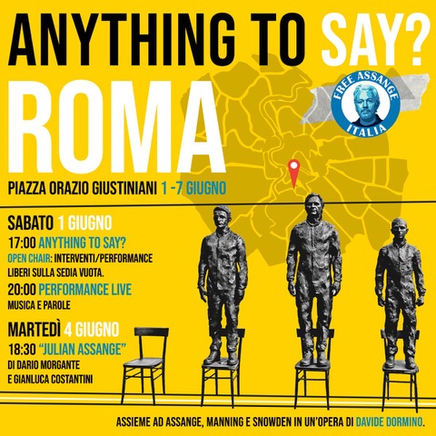 ‘Anything to say?’ sarà a Roma dal 1° al 7 Giugno