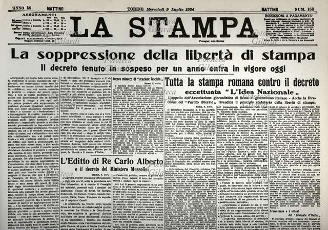 100 anni fa nasceva la legge bavaglio