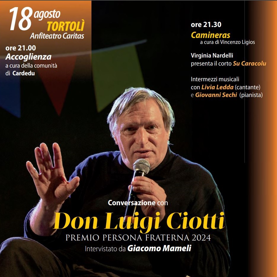 Tortolì (OG) 18 agosto, a Don Luigi Ciotti il Premio “Persona Fraterna” 2024