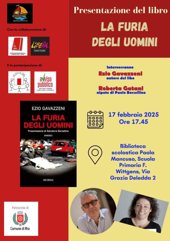 Rho (MI) 17 febbraio, presentazione del libro “La furia degli uomini”