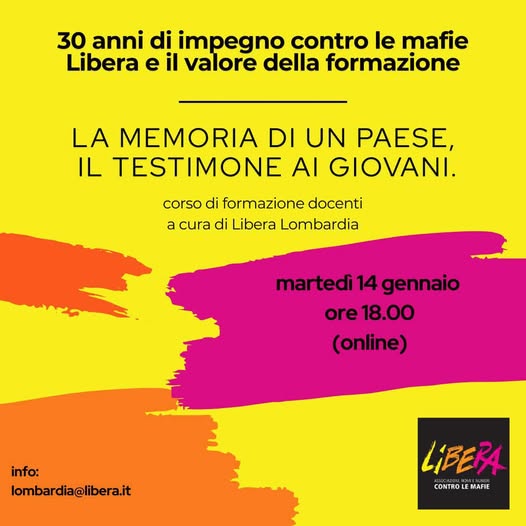 “30 anni di impegno contro le mafie, Libera e il valore della formazione”
