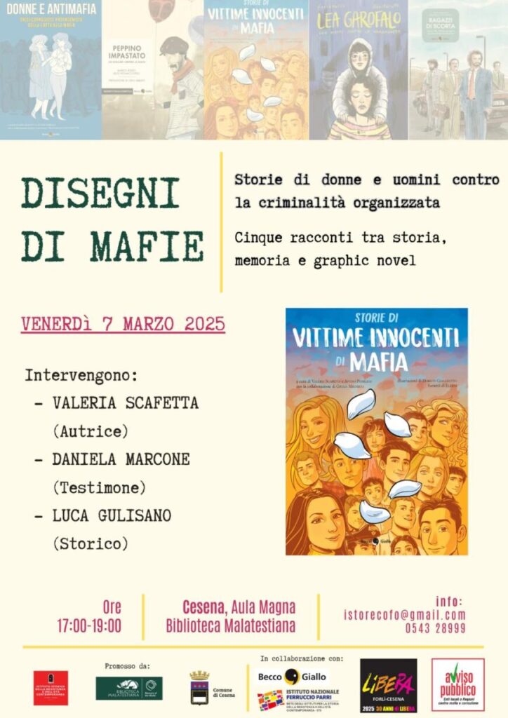 Il 7 marzo “Storie di vittime innocenti di mafia” alla rassegna “Disegni di Mafie” di Cesena