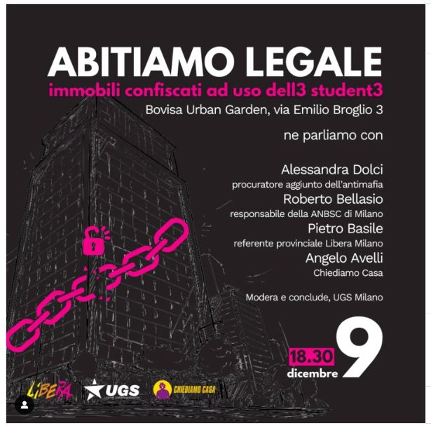 Milano 9 dicembre: “Abitiamo legale” incontro promosso da UGS Lombardia