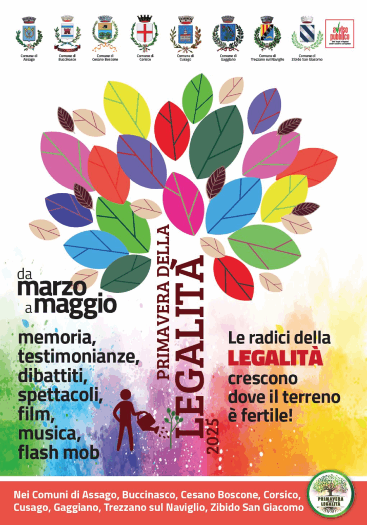 Dal 24 marzo al 25 maggio la “Primavera della legalità” dei Comuni del sudovest di Milano