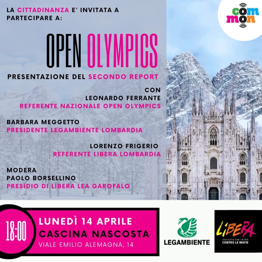 Milano 14 aprile, presentazione del secondo dossier “Open Olympics 2026”