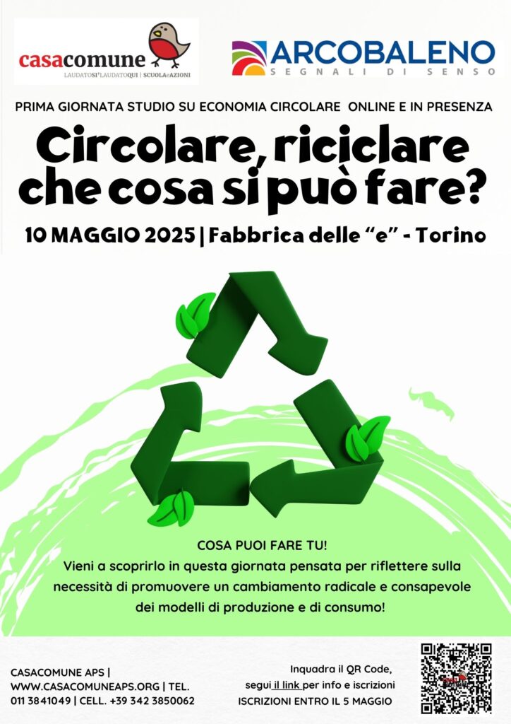 Torino 10 maggio: “Circolare, riciclare. Che cosa si può fare?”