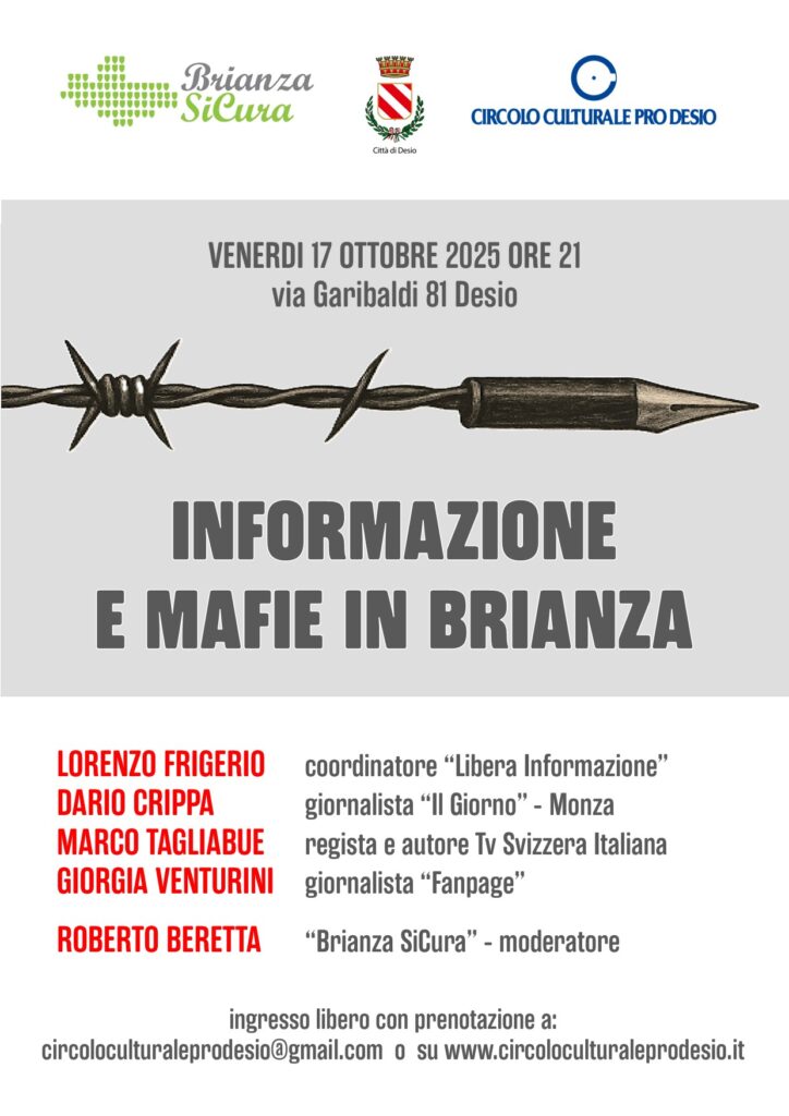 A Desio (MB) dal 17 al 19 ottobre la “tregiorni” di Brianza SiCura nel nome di Michele Costa