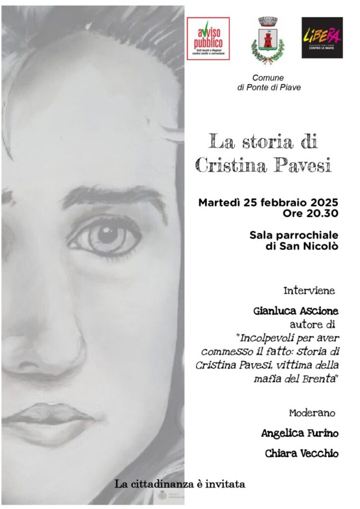 La storia di Cristina Pavesi: il 25 febbraio l’incontro a Ponte di Piave (TV)