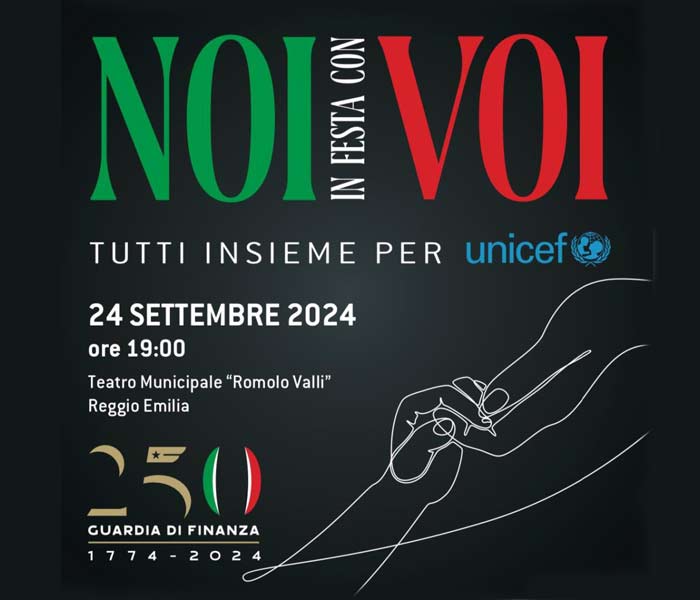 “Noi in festa con Voi” a Reggio Emilia la Gdf abbraccia l’Unicef. Sul palco anche Articolo 21