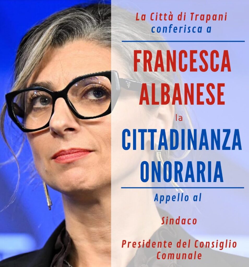 Trapani, proposta la cittadinanza onoraria per Francesca Albanese