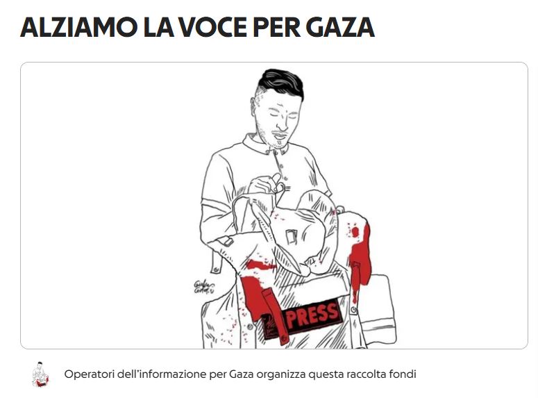 ”Alziamo la voce per Gaza”: trasferiti al sindacato giornalisti palestinesi i primi fondi della campagna