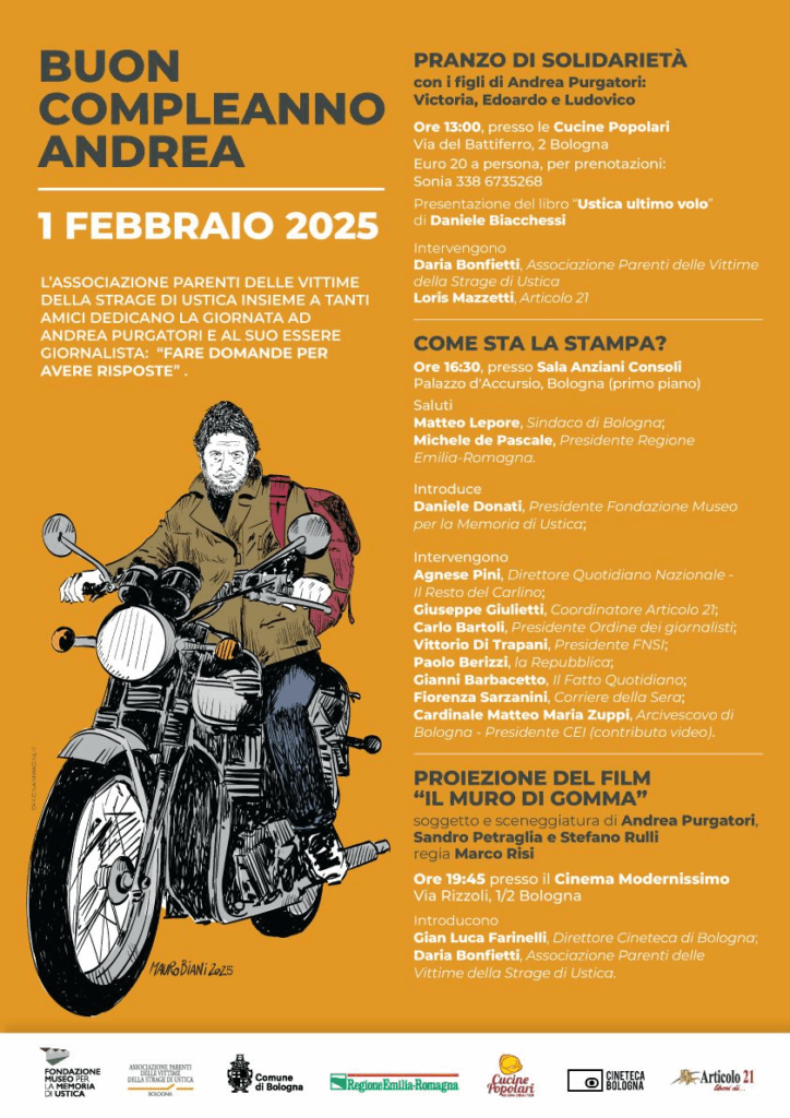 Bologna, sabato 1 febbraio: “Buon compleanno Andrea”