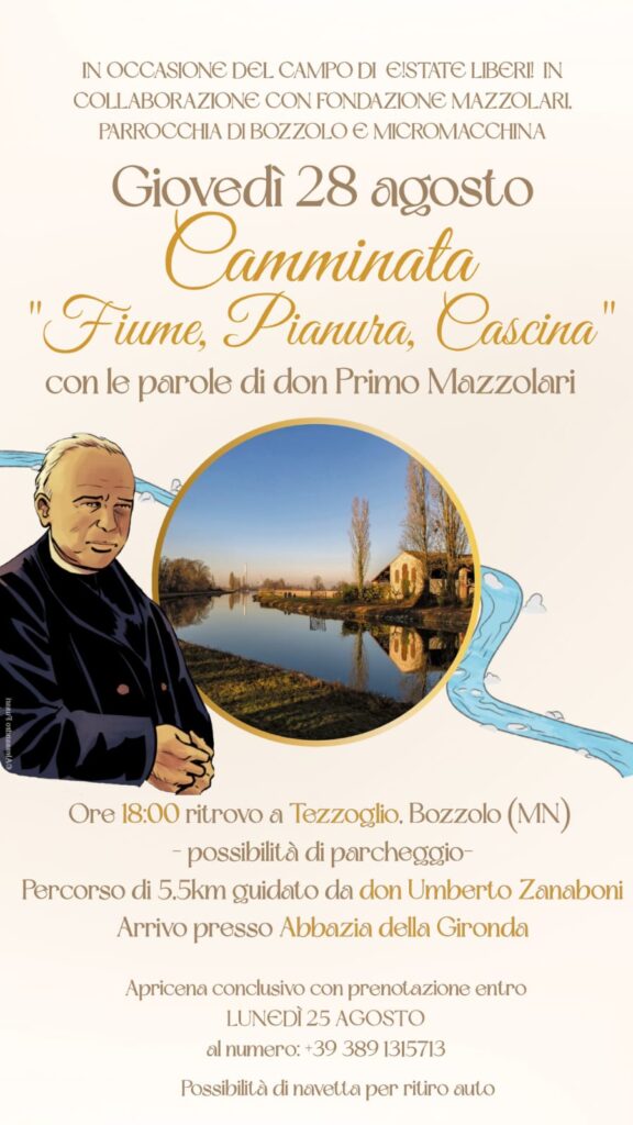 Al via a Bozzolo (MN) il campo di E!state Liberi dedicato alla figura di don Primo Mazzolari