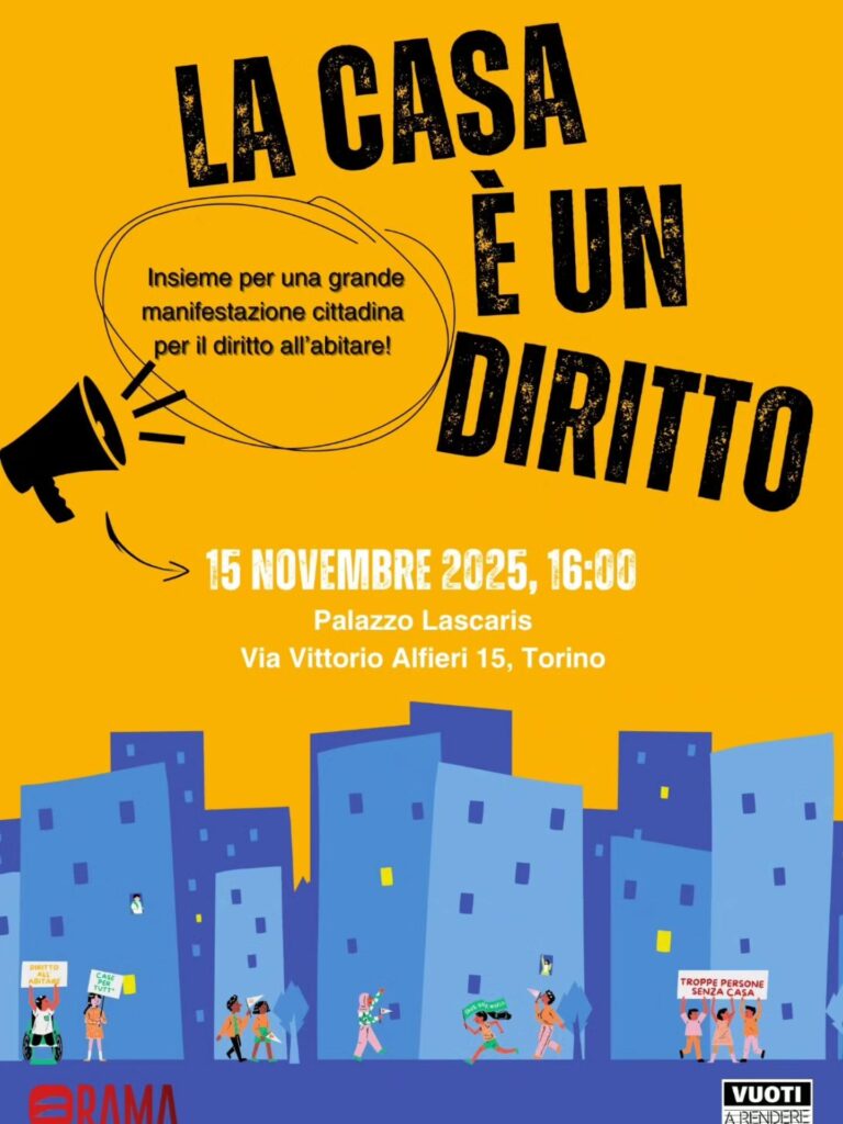Il Gruppo Abele aderisce e partecipa alla manifestazione “La casa è un diritto”