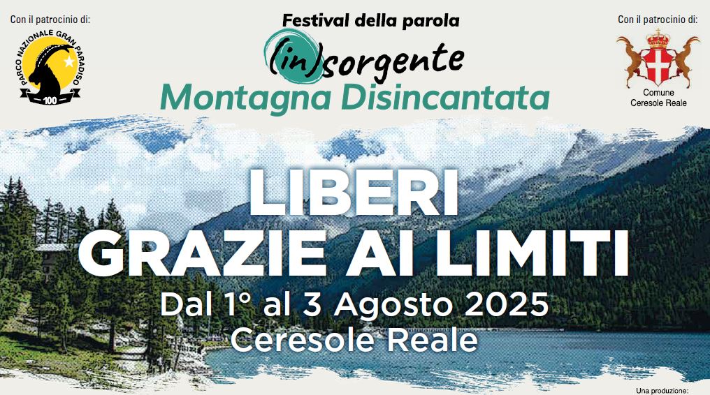 “Liberi grazie ai limiti”, 3° Festival In-sorgente (1-3 agosto) a Ceresole Reale (TO)