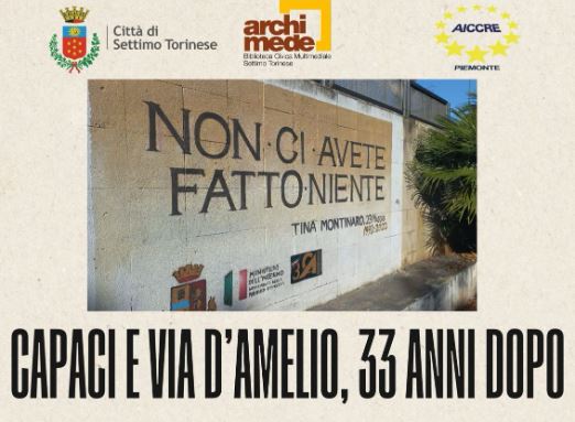 Settimo Torinese (TO) 21 marzo: «Capaci e via D’Amelio, 33 anni dopo. L’impegno civile e la lotta alle mafie»