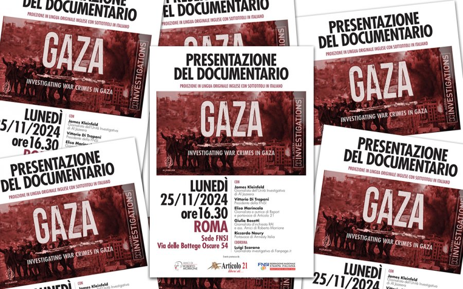 ‘Gaza – Indagine sui crimini di guerra’: Roma 25 novembre, presentazione dell’inchiesta di Al Jazeera