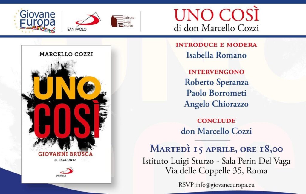 “Uno così. Giovanni Brusca si racconta”, a Roma la presentazione del libro di don Marcello Cozzi