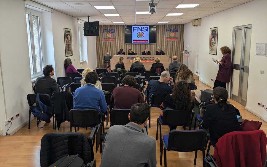 La guerra a Gaza e il ruolo dell’informazione al centro di un dibattito in Fnsi