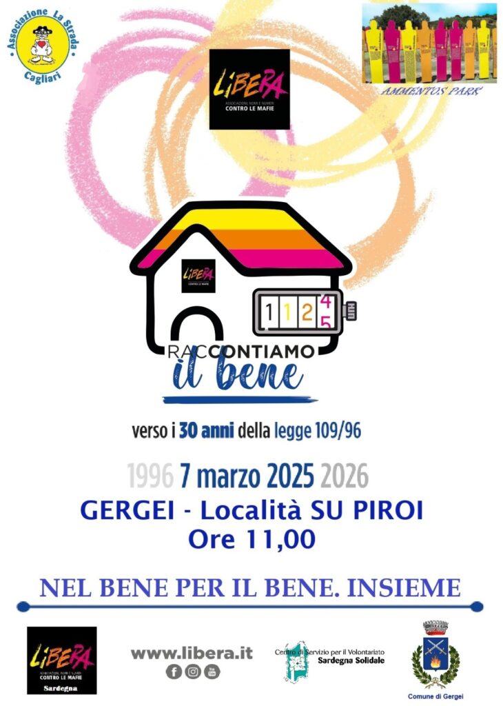 Gergei (SU) – Località Su Piroi venerdì 7 marzo: “Nel bene per il bene. Insieme”