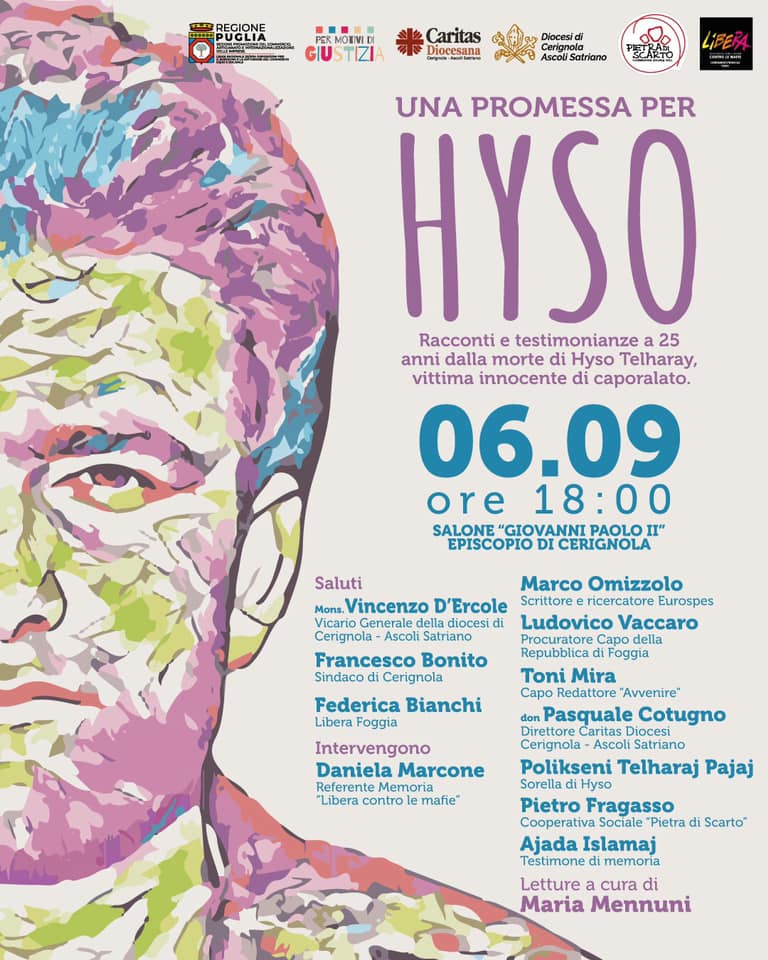 “Una promessa per Hyso”: appuntamento a Cerignola (FG) il 6 settembre, ore 18.00