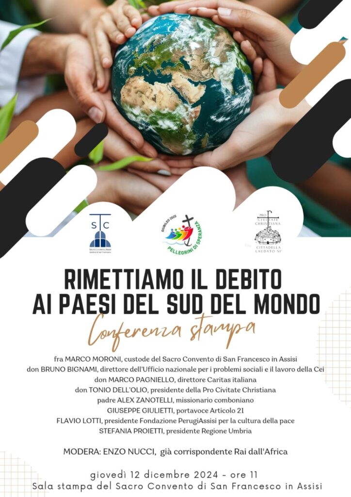 Rimettiamo il debito ai Paesi del sud del mondo, conferenza stampa ad Assisi