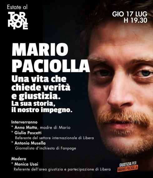 Roma 17/7: “Mario Paciolla: una vita che chiede verità e giustizia. La sua storia, il nostro impegno”