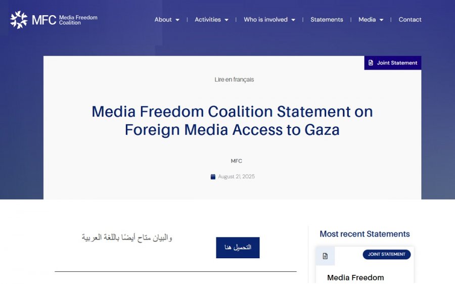 Media Freedom Coalition, Italia firma appello ad Israele per far entrare i giornalisti stranieri a Gaza