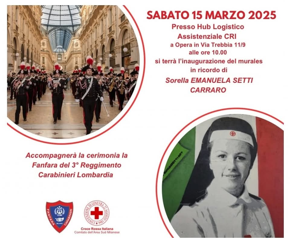 Opera (MI) 15 marzo, la Croce Rossa inaugura il murales dedicato a Emanuela Setti Carraro