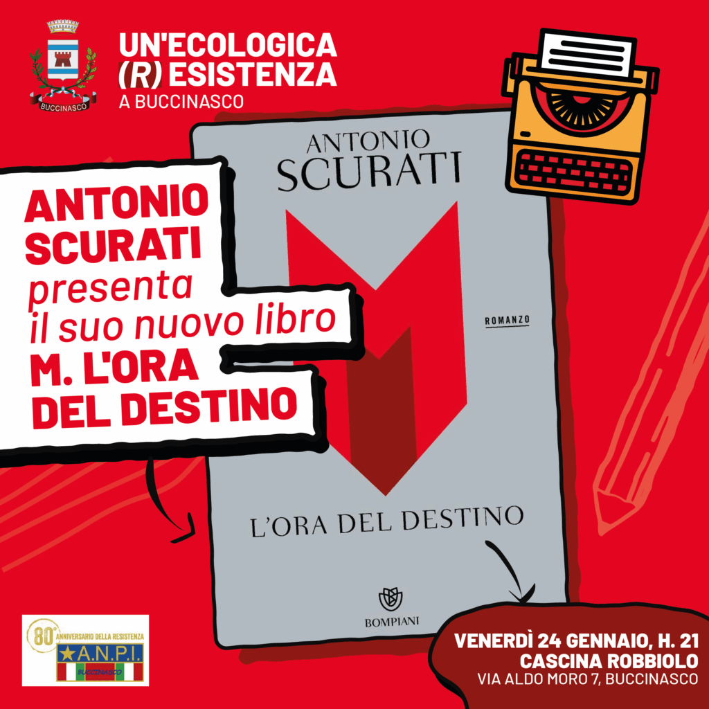 Venerdì 24 giugno a Buccinasco (MI) incontro con Antonio Scurati