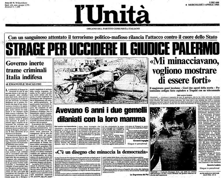 Strage di Pizzolungo, il dovere della memoria