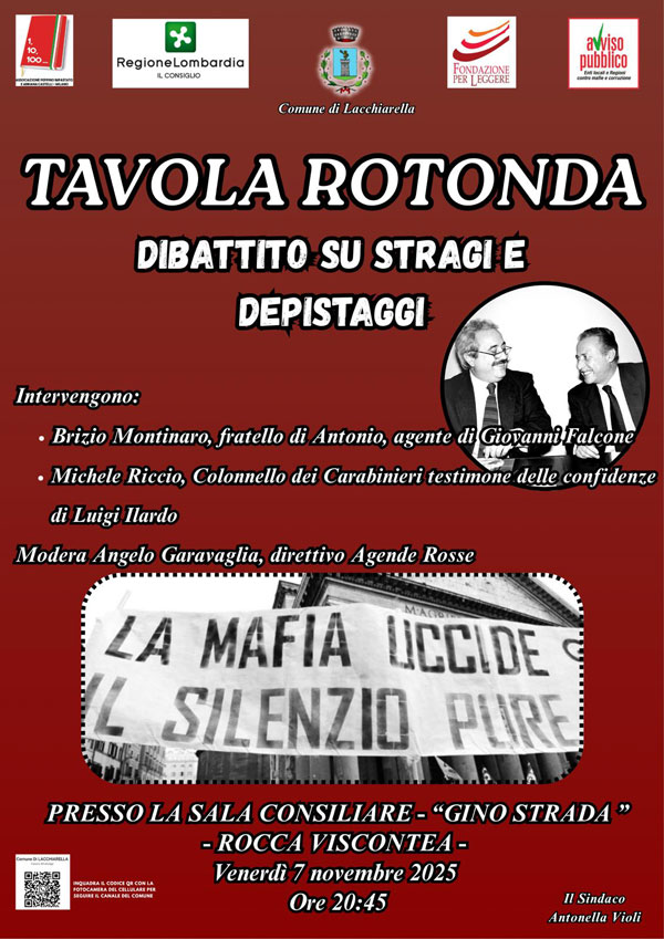 Lacchiarella (MI), 7 novembre: ”Dibattito su stragi e depistaggi”