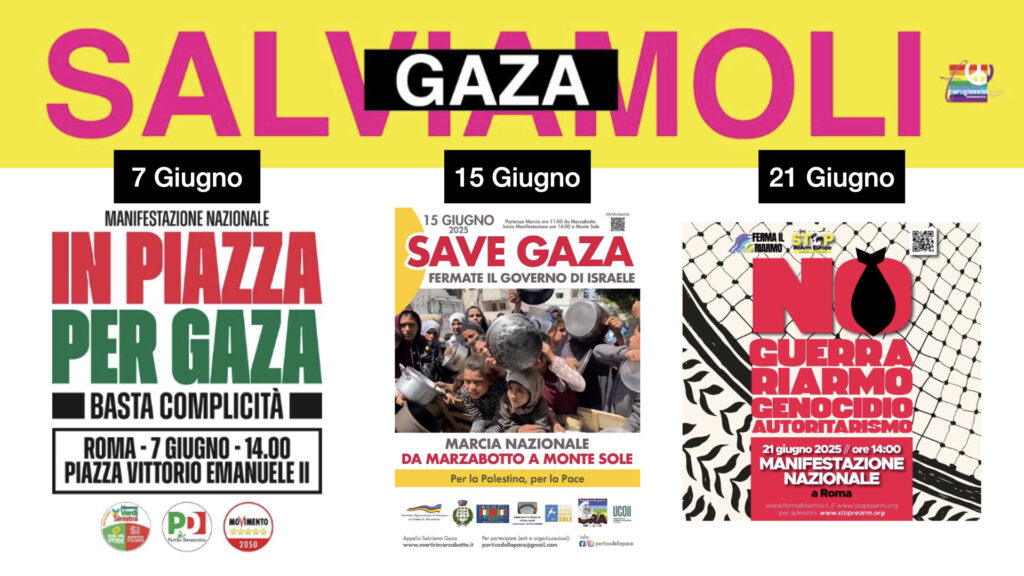 Roma, Marzabotto, Roma. Tre manifestazioni per Gaza. Vieni anche tu!